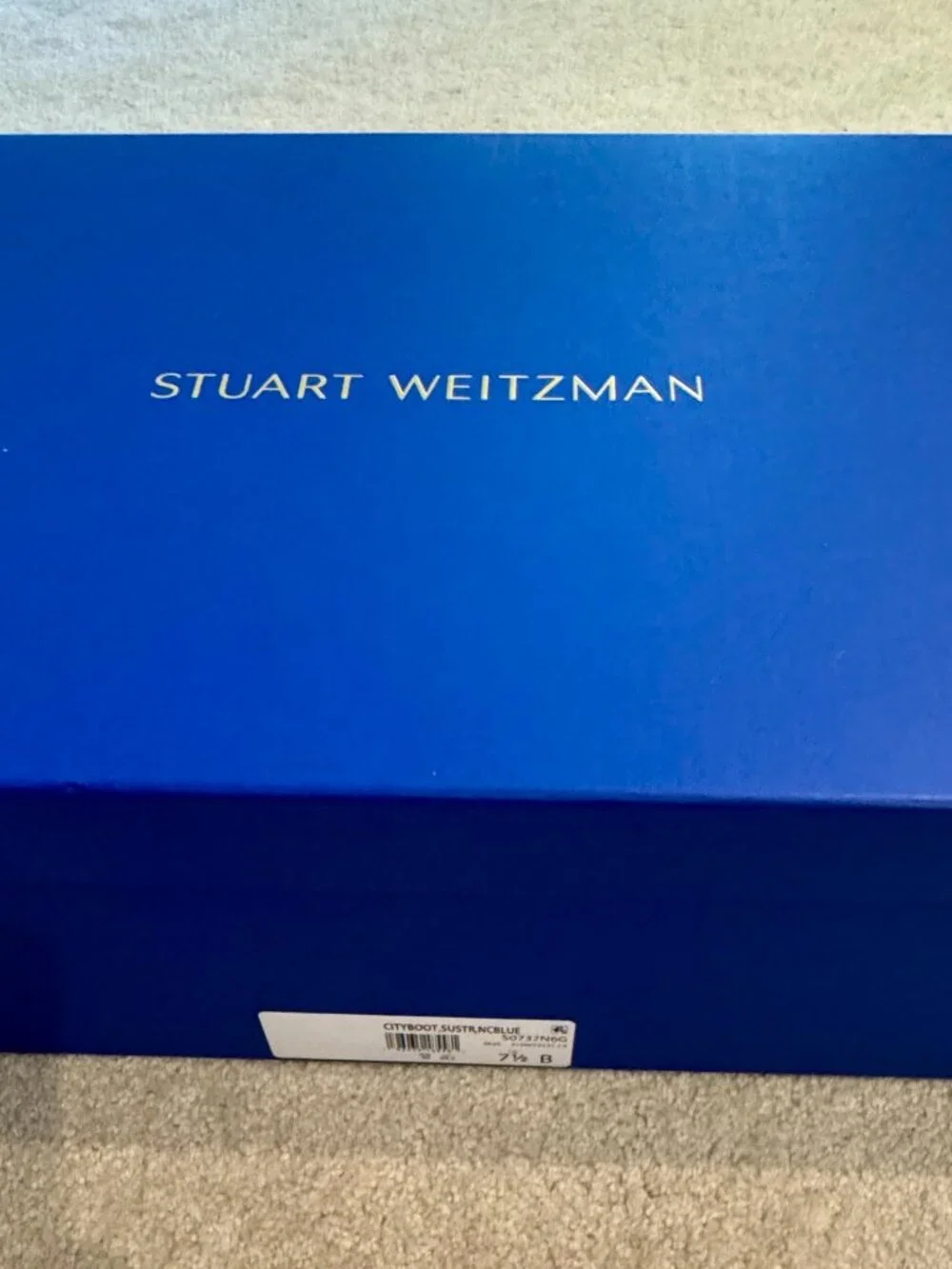 Brand New Stuart Weitzman OTK Blue Suede, City Boot Size 7.5